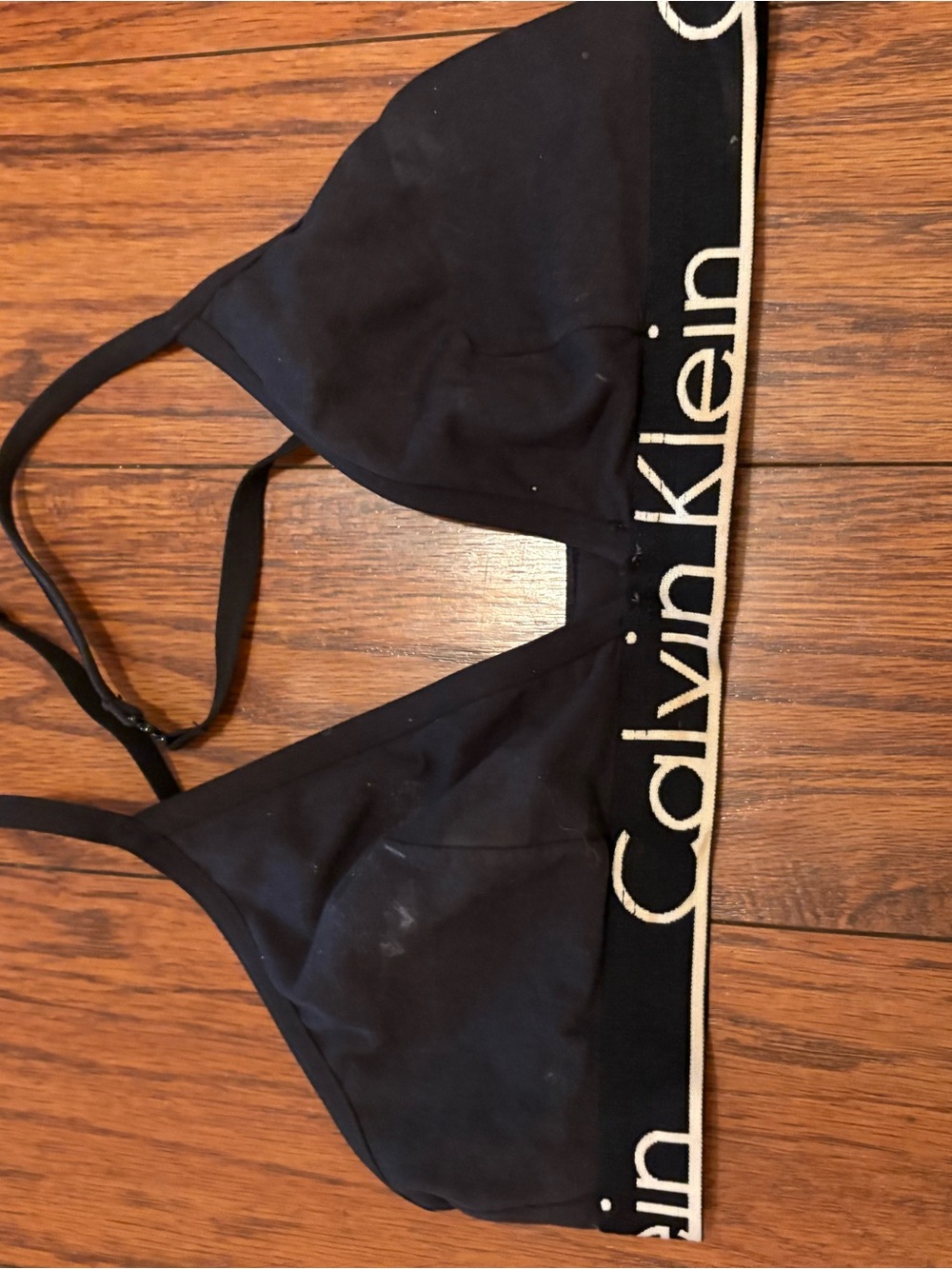 Calvin Klein Black Triangle Logo Bikini Top
